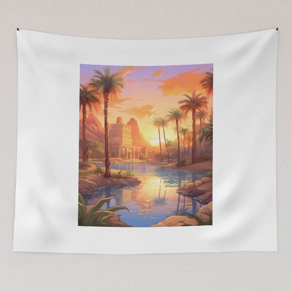 Item preview, Oasis Enchantment: A Watercolor Desert Sunset designed and sold by Shirtastically.
