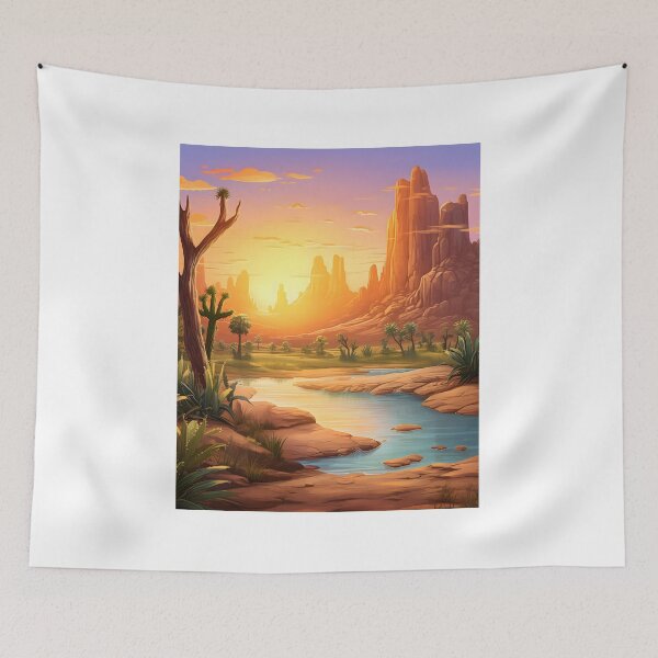 Item preview, Sunset Sanctuary: A Desert Oasis in Watercolor designed and sold by Shirtastically.