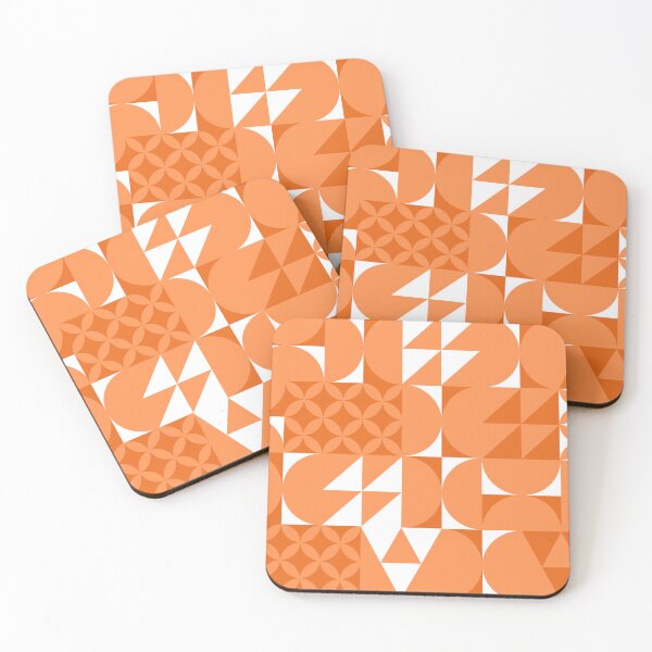 Item preview, Minimal Midcentury ORANGE design | Geometric pattern designed and sold by MyThemesDesign.
