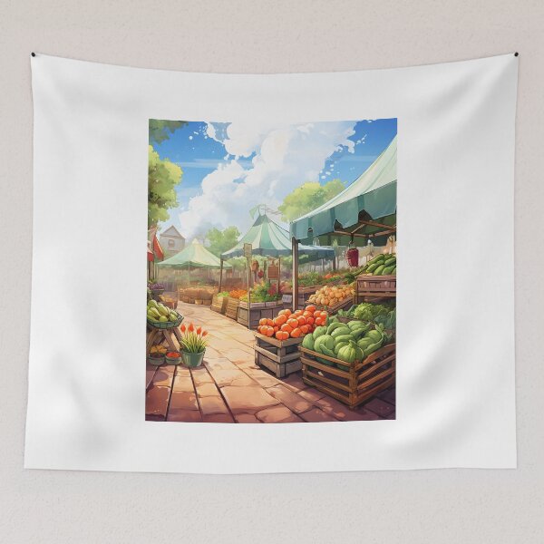 Item preview, Bustling Market: A Watercolor Scene designed and sold by Shirtastically.