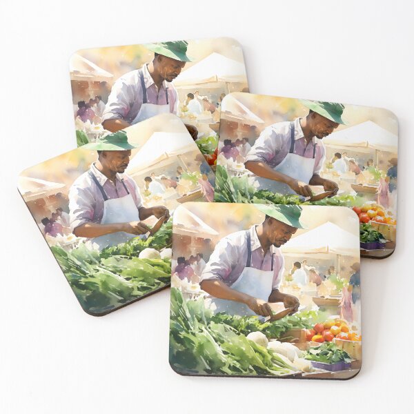 Item preview, Watercolor Marketplace: A Farmers Market Scene designed and sold by Shirtastically.