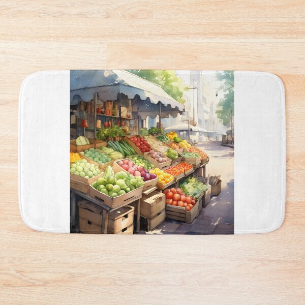 Item preview, Farmers Market in Full Swing: A Watercolor Art designed and sold by Shirtastically.