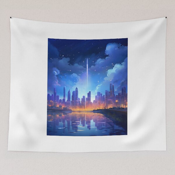 Item preview, City Lights: A Watercolor Night Skyline designed and sold by Shirtastically.