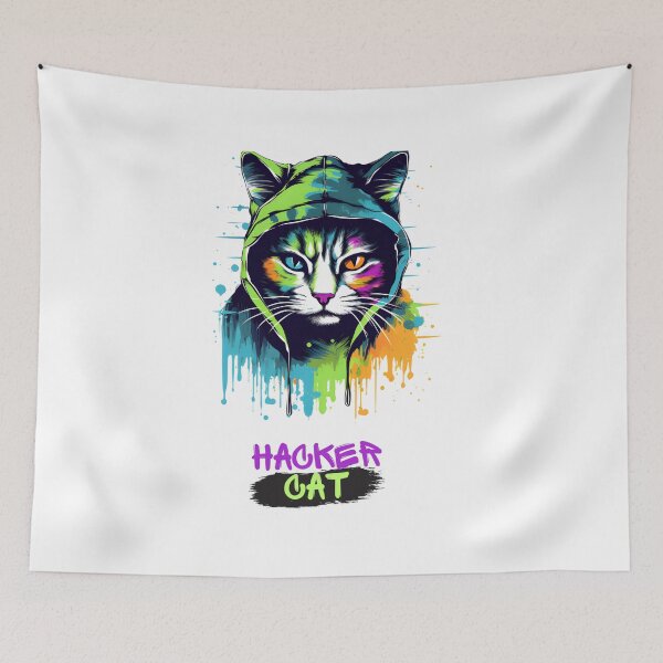 Item preview, Hacker Cat designed and sold by CatSomeART.