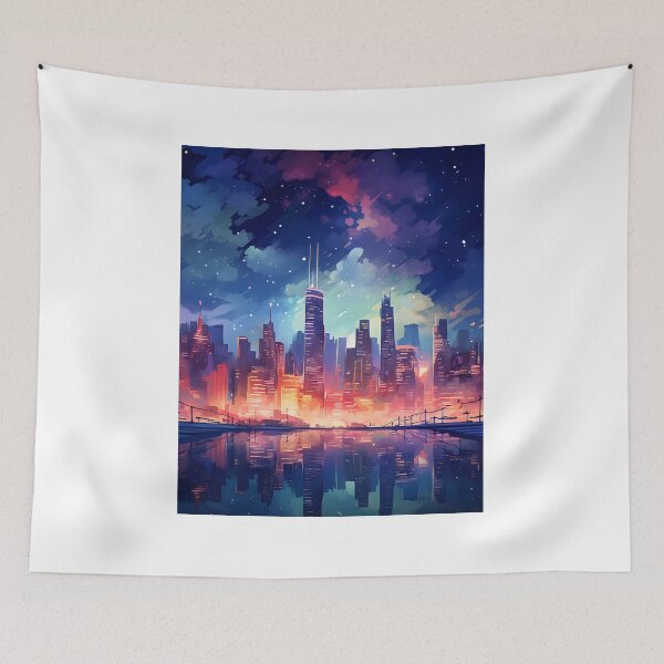 Item preview, Urban Unwind: A Watercolor City Night Scene designed and sold by Shirtastically.