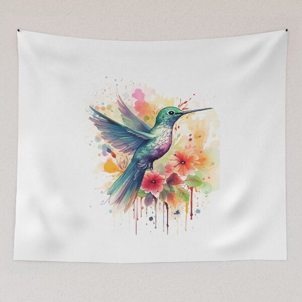 Aperçu de l'œuvre Colibri Hover: Aquarelle Nature Art créée et vendue par Shirtastically.