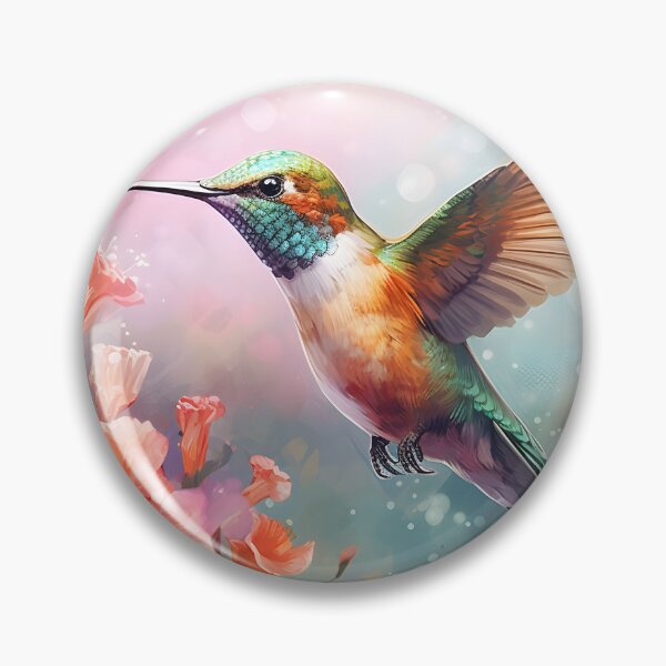 Item preview, Hovering Harmony: A Watercolor Hummingbird Scene designed and sold by Shirtastically.