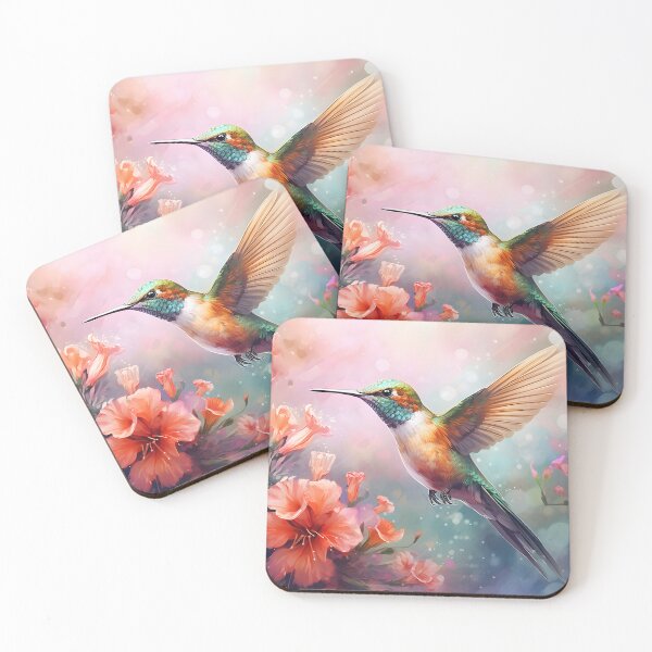 Item preview, Hovering Harmony: A Watercolor Hummingbird Scene designed and sold by Shirtastically.
