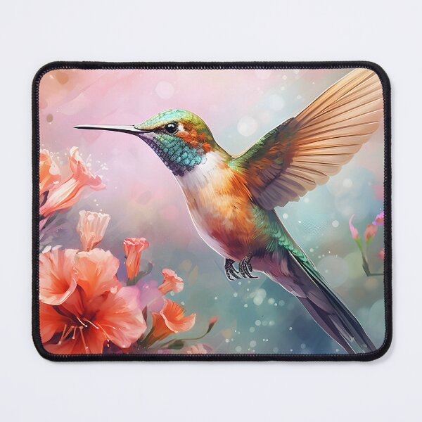 Item preview, Hovering Harmony: A Watercolor Hummingbird Scene designed and sold by Shirtastically.