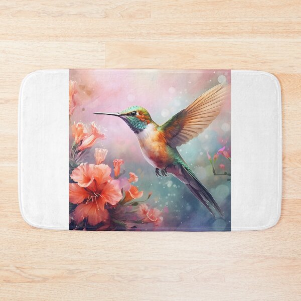 Item preview, Hovering Harmony: A Watercolor Hummingbird Scene designed and sold by Shirtastically.