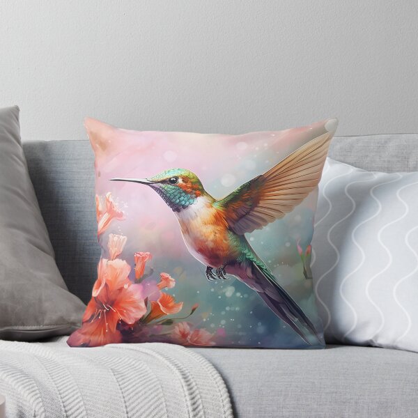 Item preview, Hovering Harmony: A Watercolor Hummingbird Scene designed and sold by Shirtastically.