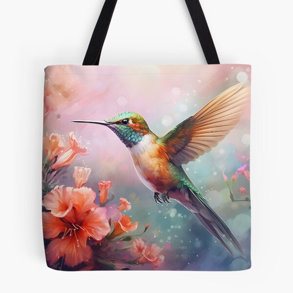 Item preview, Hovering Harmony: A Watercolor Hummingbird Scene designed and sold by Shirtastically.
