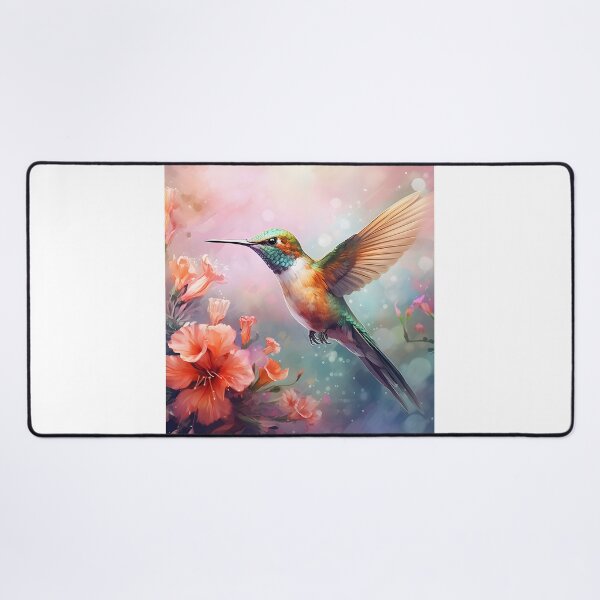 Item preview, Hovering Harmony: A Watercolor Hummingbird Scene designed and sold by Shirtastically.
