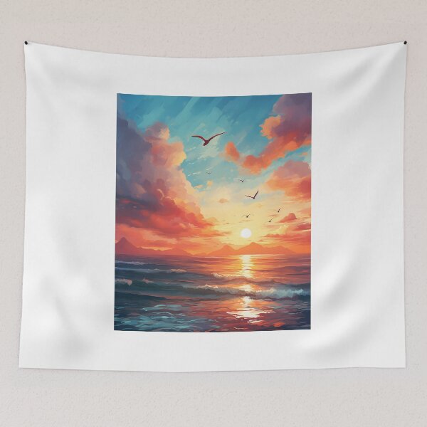 Artikelvorschau, Ocean Awakening: Eine Aquarell-Sonnenaufgangsszene entworfen und verkauft von Shirtastically.