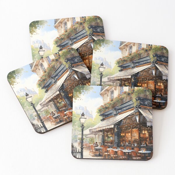 Item preview, Parisian Pause: Watercolor Café Scene designed and sold by Shirtastically.