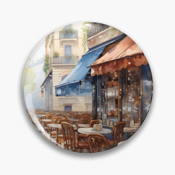 Item preview, Café Charm: Parisian Watercolor Scene designed and sold by Shirtastically.