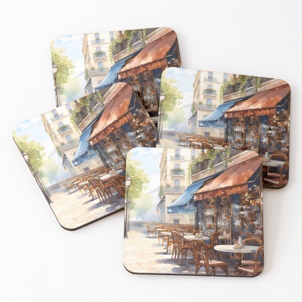 Item preview, Café Charm: Parisian Watercolor Scene designed and sold by Shirtastically.