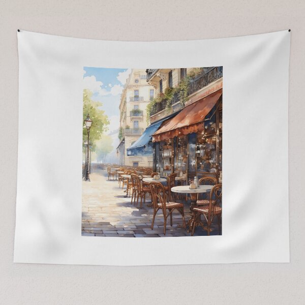 Item preview, Café Charm: Parisian Watercolor Scene designed and sold by Shirtastically.