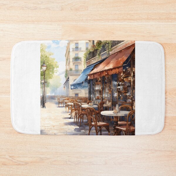 Item preview, Café Charm: Parisian Watercolor Scene designed and sold by Shirtastically.