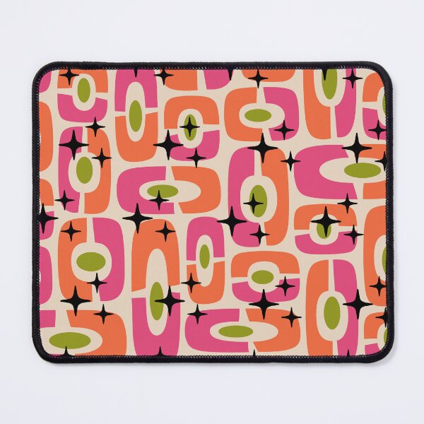 Item preview, Mid Century Modern Atomic Age Pattern 529 Mid Mod Orange Pink and Olive Green designed and sold by tonymagnerart.