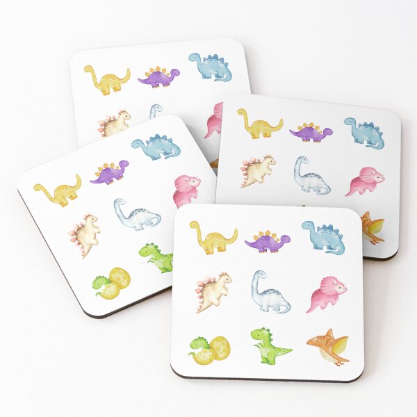 Item preview, Colorful Cute Dino Set - Dinosaur Lovers Gift - White Background designed and sold by patternjp.