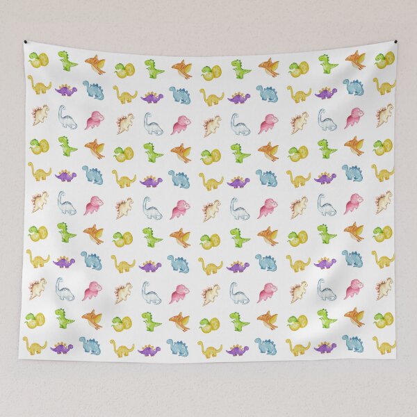 Item preview, Colorful Cute Dino Set - Dinosaur Lovers Gift - White Background designed and sold by patternjp.