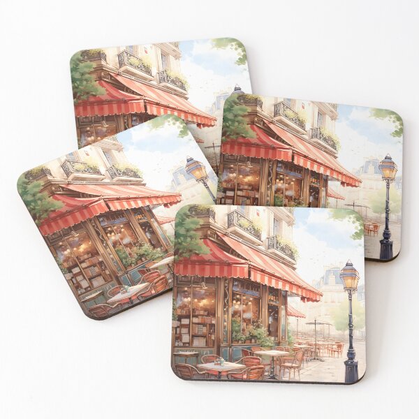 Item preview, Café Cuddles: A Parisian Watercolor Scene designed and sold by Shirtastically.