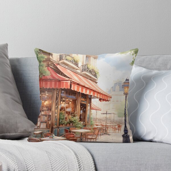 Item preview, Café Cuddles: A Parisian Watercolor Scene designed and sold by Shirtastically.