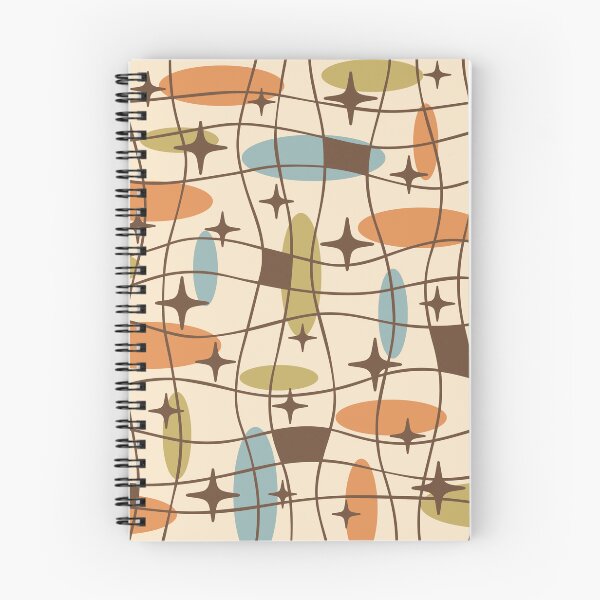 Item preview, Mid Century Modern Atomic Age Cosmic Pattern 530 Mid Mod Orange Brown Blue and Olive Green designed and sold by tonymagnerart.