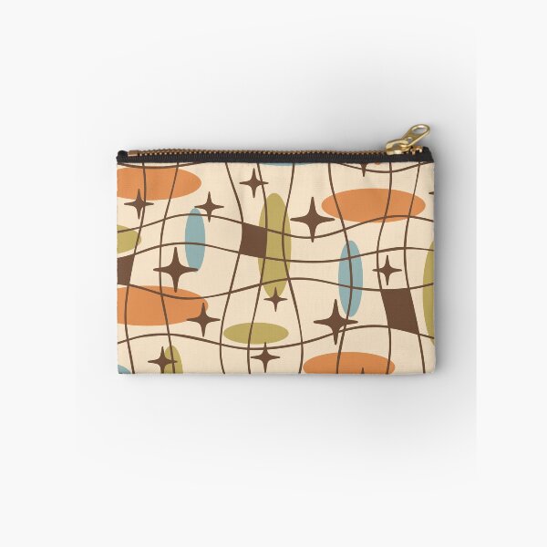 Item preview, Mid Century Modern Atomic Age Cosmic Pattern 530 Mid Mod Orange Brown Blue and Olive Green designed and sold by tonymagnerart.