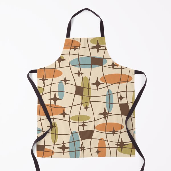 Item preview, Mid Century Modern Atomic Age Cosmic Pattern 530 Mid Mod Orange Brown Blue and Olive Green designed and sold by tonymagnerart.
