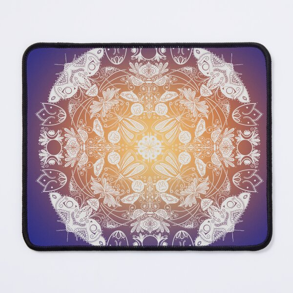 Item preview, To the Flame - Moth Mandala (White on Gradient variation) designed and sold by Kara Cooper.