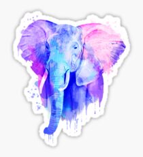 Pegatina Elefante, elefante acuarela