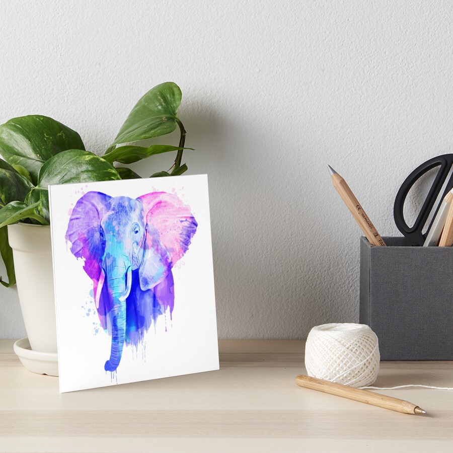 "Elephant, Watercolor Elephant" Art Board Print By Romandigitalart | Redbubble