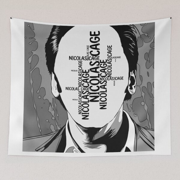 Item preview, Nicolas Cage stolen face black white vector art fan works graphic design by ironpalette  designed and sold by ironpalette.
