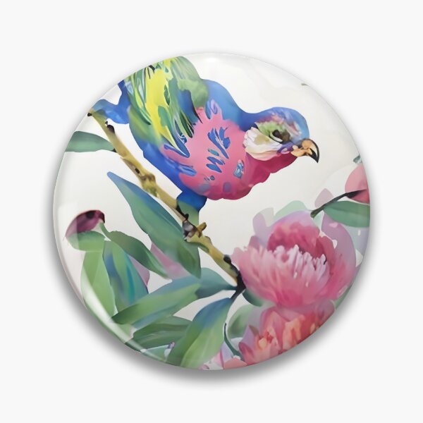 Item preview, Grumpy bird and peonies designed and sold by SophieClimaArt.