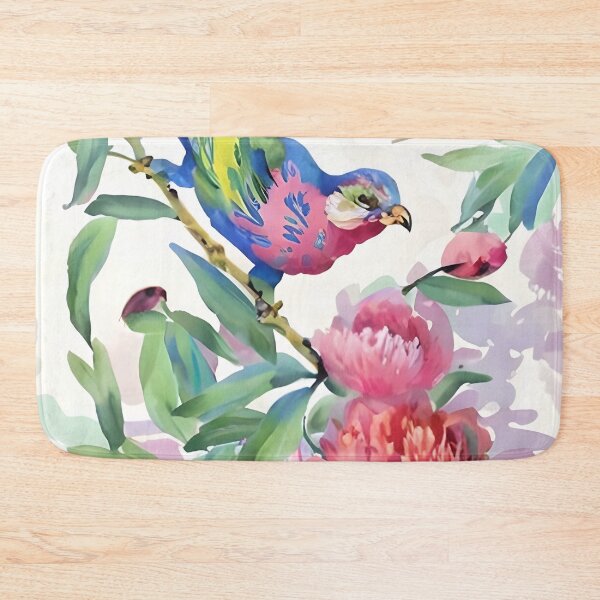 Item preview, Grumpy bird and peonies designed and sold by SophieClimaArt.