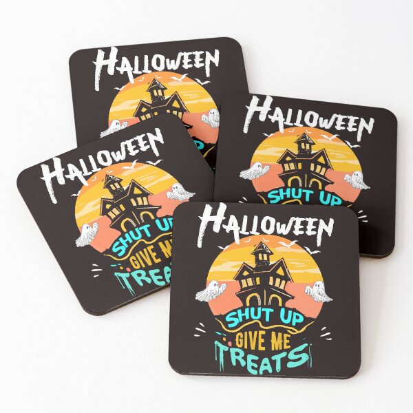 Item preview, Happy Halloween shut up and GIVE me treats Ghost skull  designed and sold by AJ DESIGN.