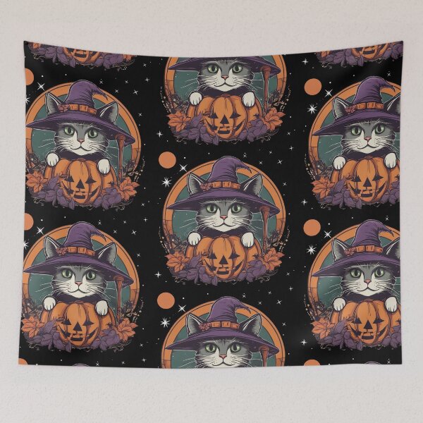Item preview, Cute Cat Halloween Moon and Stars designed and sold by LuizSilva1983.