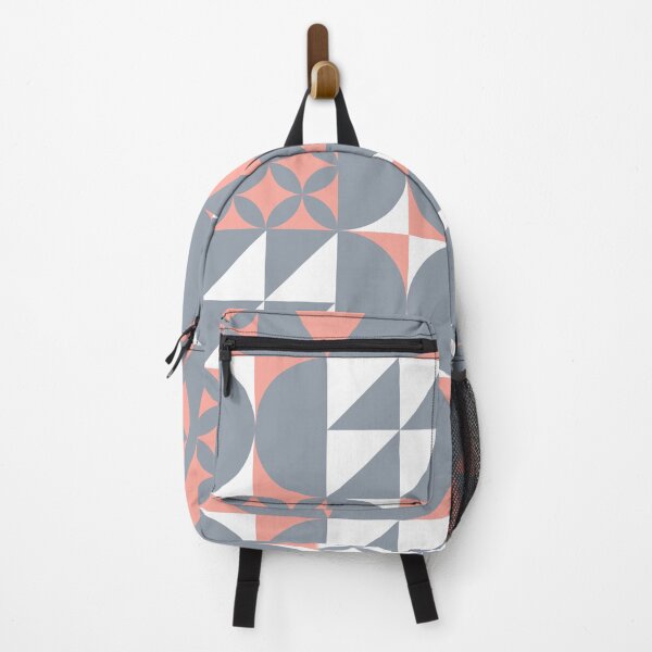 Item preview, Minimal Midcentury PEACHY GRAY design | Geometric pattern designed and sold by MyThemesDesign.