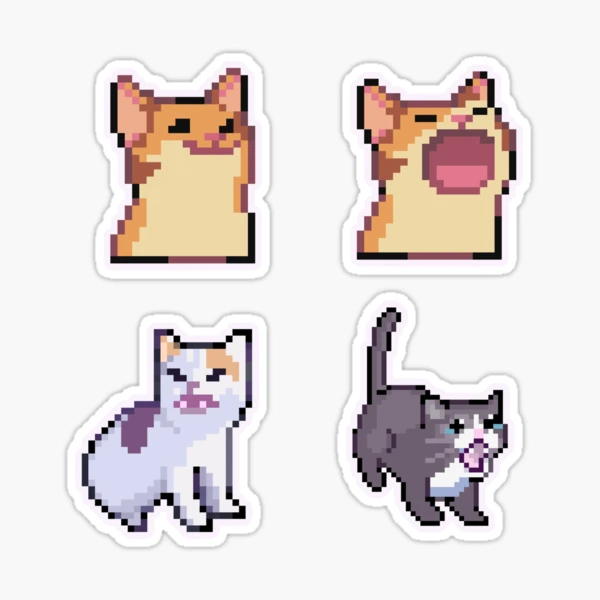 cat - pixel art Sticker for Sale by MoDsama  Pixel art, Pixel art  templates, Easy pixel art