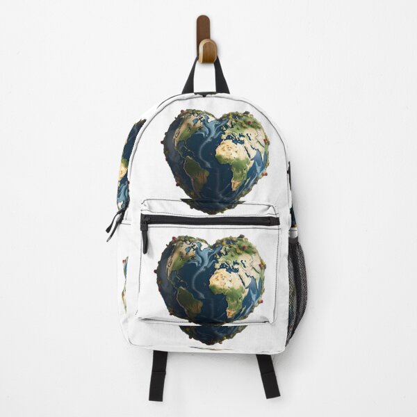 Item preview, A charming illustration of the earth shaped like a heart in the lovecore style of playfully intricate designed and sold by AI-Only Creations.