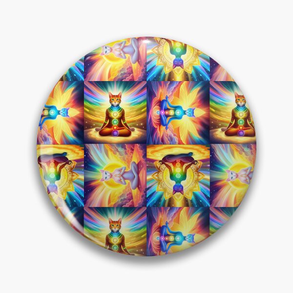 Item preview, Chakra Cat all over print designed and sold by FabFreakShop.