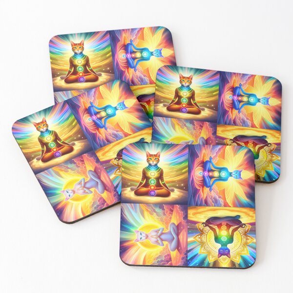 Item preview, Chakra Cat all over print designed and sold by FabFreakShop.