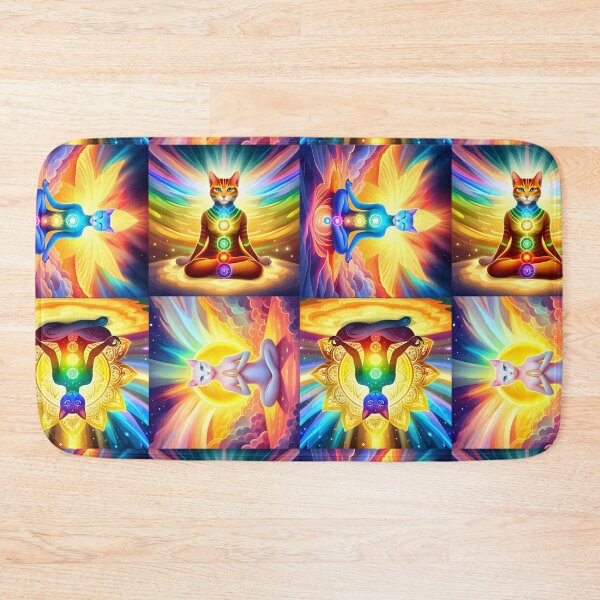 Item preview, Chakra Cat all over print designed and sold by FabFreakShop.