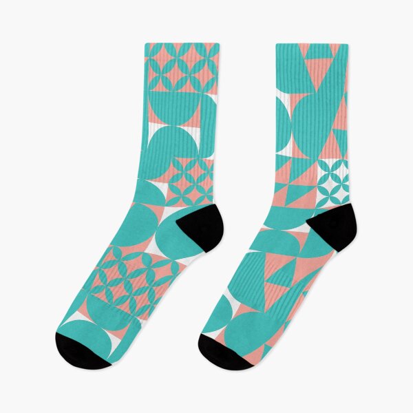 Item preview, Minimal TEAL AND PEACH design | Geometric pattern designed and sold by MyThemesDesign.