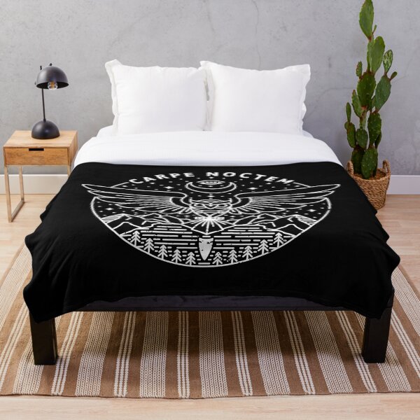 Carpe Noctem / White Throw Blanket