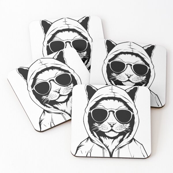 Item preview, Cat in Hoodie & Sunglasses - Undercover Shirt designed and sold by C-Town Tees.