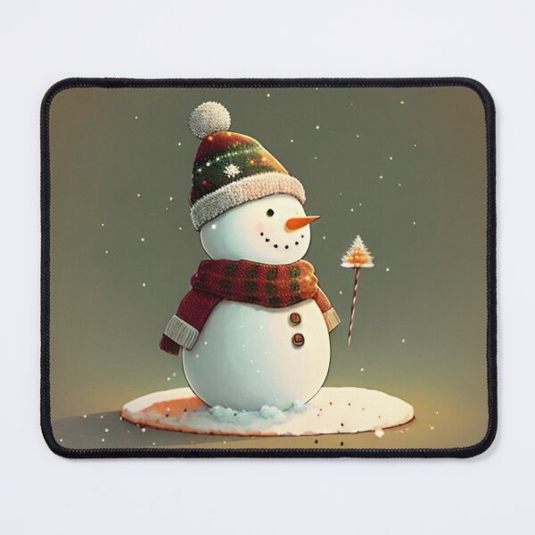 Item preview, Christmas Tree Snow Snowman Beautiful Winter Night V50 designed and sold by DreamingAwake1.