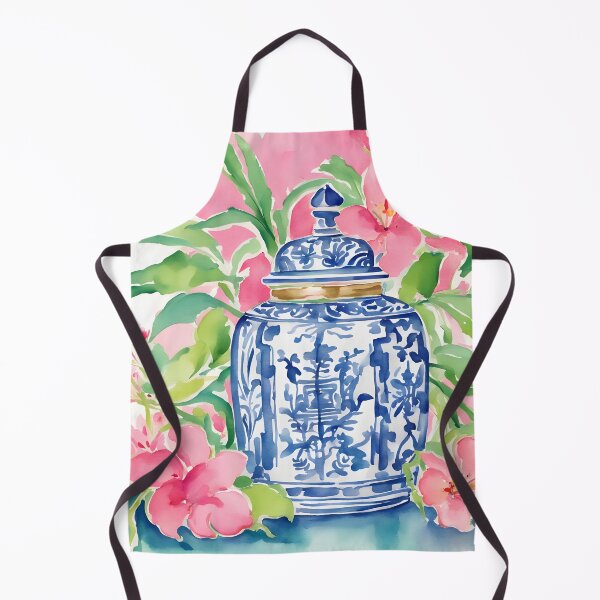 Item preview, Chinoiserie jar and pink lilies designed and sold by SophieClimaArt.